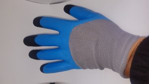 BLACK AND BLUE WORK GLOVES SAFETY BUILDERS SEMI-WATERPROOF
