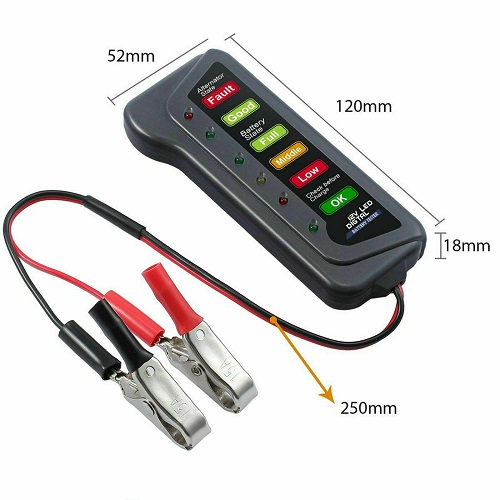 thumbnail image 2 of AMTECH 12V Battery & Alternator Tester - 6 LED Diagnostic Tool With 3-Year Warranty (UK) 2 of 6